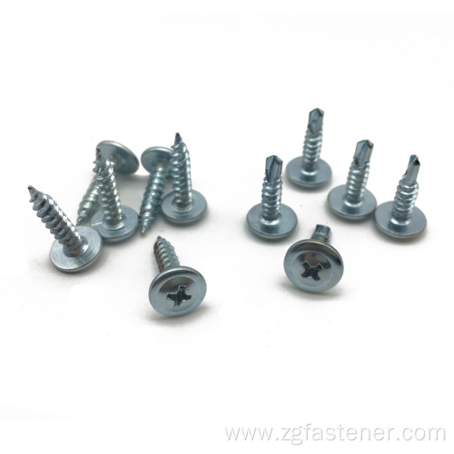 Blue white zinc tapping screw